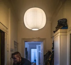 Suspension, Tartan LED, blanc, LED, dim, 2700K, 2581 lm, Ø40cm, H35cm - Foscarini