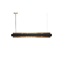 Suspension, Tarya Rectangle, Large, noir et laiton, L148cm, H20cm - Gong