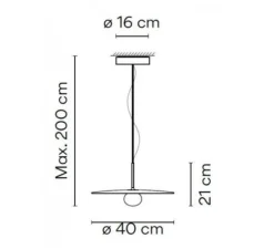 Suspension, Tempo 5776, rouge terre, LED, dim, 2700K, 441 lm, Ø40cm, H21cm - Vibia