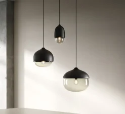 Suspension, Terho M, bois, tilleul, fumé, noir, Ø24cm, H21,5cm - Mater