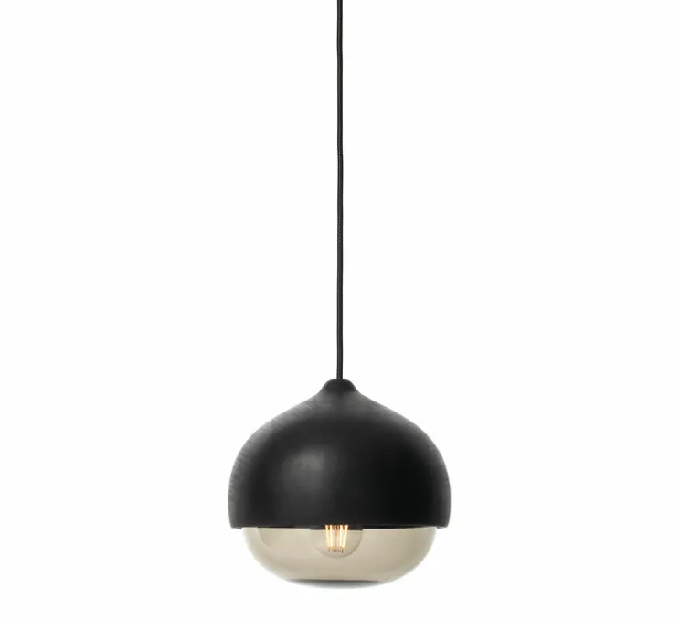 Suspension, Terho M, bois, tilleul, fumé, noir, Ø24cm, H21,5cm - Mater