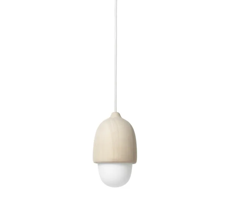 Suspension, Terho S, bois, tilleul, opalin, Ø13,5cm, H21,5cm - Mater