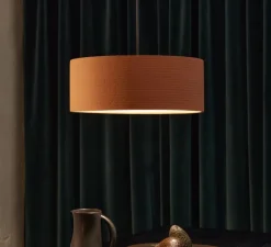 Suspension, Terra Wide, rouge/carve, IP44, LED, dim, 2700K, 1200 lm, Ø36,6cm, H14,5cm - Pott