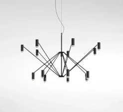 Suspension, The W, noir et ivoire, LED, dim, 2700K, 9660 lm, Ø200cm, H74cm - Marset