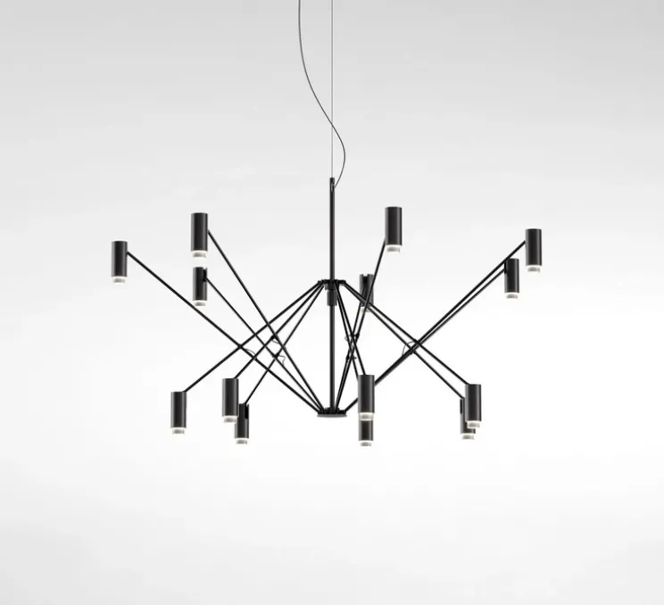 Suspension, The W, noir et ivoire, LED, dim, 2700K, 9660 lm, Ø200cm, H74cm - Marset