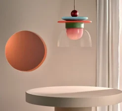 Suspension, Theia, vert clair, bleu clair, bordeaux, rose et orange, Ø50cm, H51,5cm - Sphaer