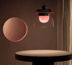 Suspension, Theia, vert clair, bleu clair, bordeaux, rose et orange, Ø50cm, H51,5cm - Sphaer