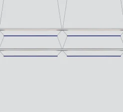 Suspension, Tier Grid 150, argent anodisé, bleu saphir, LED, dim, 2700K, L300cm, H70cm - A-N-D