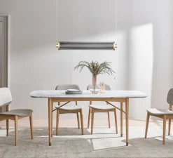 Suspension, Tiffany horizontale, graphite, LED, dim, 2700K, 950 lm, L67cm, H9,25cm - Elements lighting