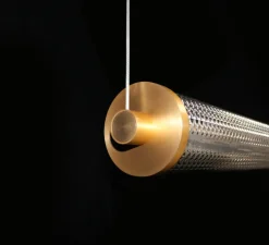 Suspension, Tiffany horizontale, graphite, LED, dim, 2700K, 950 lm, L67cm, H9,25cm - Elements lighting