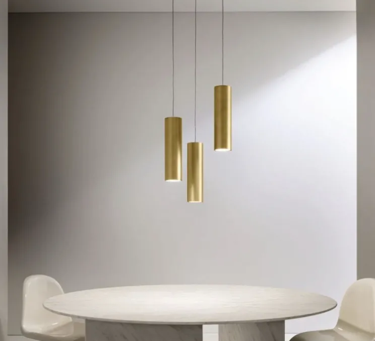 Suspension, To-Be, laiton, Ø5,5cm, H45cm, LED, 2700K, 836lm - PANZERI