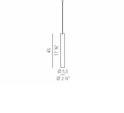 Suspension, To-Be, laiton, Ø5,5cm, H45cm, LED, 2700K, 836lm - PANZERI