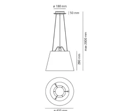 Suspension, Tolomeo Mega suspension, noir, Ø42cm, H29cm - Artemide