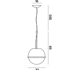 Suspension, Tonda, blanc, L39cm, H59cm - Foscarini