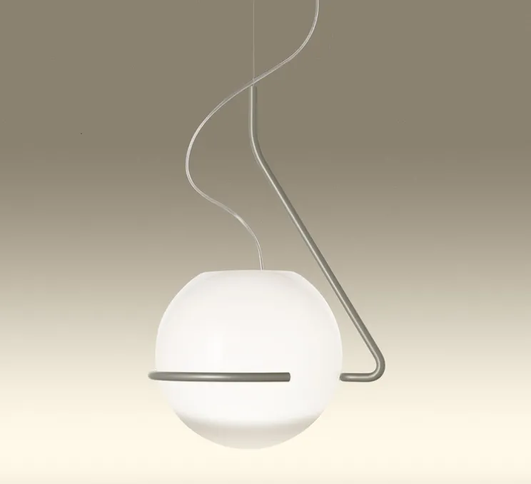 Suspension, Tonda, blanc, titane, L39cm, H59cm - Foscarini