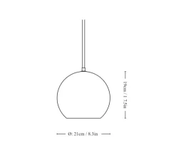 Suspension, Topan VP6, plaquée chrome, Ø21cm, H19cm - Andtradition