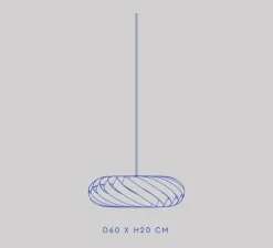 Suspension, TR5, bouleau bleu, Ø60cm, H20cm - Tom Rossau