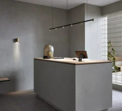 Suspension, Trace Chandelier 2.0, noir et or, LED, dim, 2700K, 1320 lm, L182,8cm, H5cm - Wever&Ducré