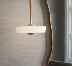 Suspension, Trave, laiton, marbre carrara, L30cm, H37cm - Bert Frank