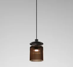 Suspension, TREAD SP, terre brûlé, transparent, LED, dim, 2700K, 1500 lm, Lcm, H22cm - Vistosi