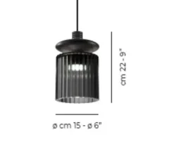 Suspension, TREAD SP, transparent fumé, bronze mat, LED, dim, 2700K, 1500 lm, Øcm, H22cm - Vistosi