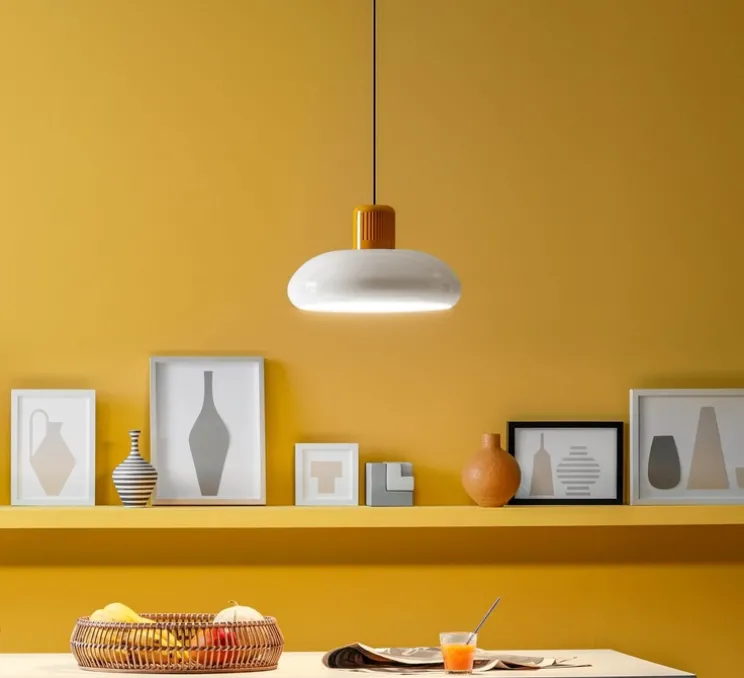 Suspension, Trepiù, jaune, blanc, LED, dim, 3000K, 2535 lm, Ø40cm, H23,4cm - Stilnovo