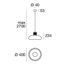 Suspension, Trepiù, jaune, chrome, LED, dim, 3000K, 2535 lm, Ø40cm, H23,4cm - Stilnovo