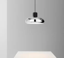 Suspension, Trepiù, noir, chrome, LED, dim, 3000K, 2535 lm, Ø40cm, H23,4cm - Stilnovo