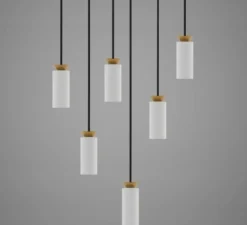 Suspension, Triana, blanc, or, Ø6cm, H15cm, LED, 3000k, 900lm - Carpyen