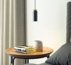 Suspension, Triana, noir, or, Ø6cm, H15cm, LED, 3000k, 900lm - Carpyen