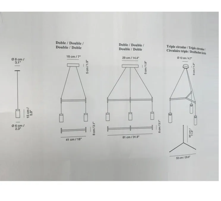 Suspension, Triana, or, Ø6cm, H15cm, LED, 3000k, 900lm - Carpyen