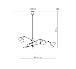 Suspension, Triennale, Réédition, bleu, rouge, jaune, Ø160cm, H150cm - Arredoluce