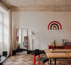 Suspension, TRN F1, rouge, noir, ocre, L58cm, H38cm - Pani Jurek