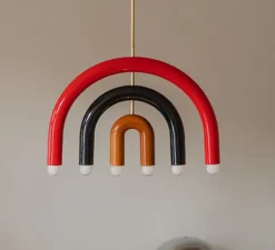 Suspension, TRN F1, rouge, noir, ocre, L58cm, H38cm - Pani Jurek