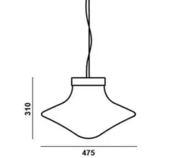 Suspension, Trottola L, verre blanc, structure noire, LED, dim, 2700K, 1260 lm, Ø47,5cm, H31cm - Brokis