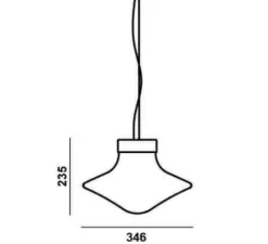 Suspension, Trottola S, verre blanc, structure noire, LED, dim, 2700K, 1260 lm, Ø34,6cm, H23,5cm - Brokis
