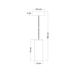 Suspension, Tub-E14, bois, Ø6cm, H15cm - Creative Cables