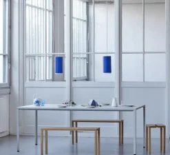 Suspension, Tube, large, bleu profond, Ø28cm, H14cm - Moebe