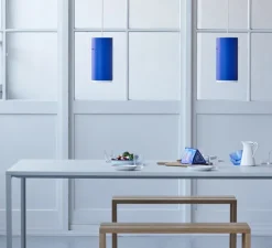 Suspension, Tube, large, bleu profond, Ø28cm, H14cm - Moebe