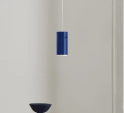 Suspension, Tube, petit, bleu profond, Ø16cm, H8cm - Moebe