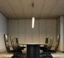 Suspension, Tubi D-60, blanc, LED, dim, 4000K, 6882 lm, L197cm, H6,2cm - Beneito Faure