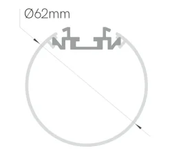 Suspension, Tubi D-60, blanc, LED, dim, 4000K, 6882 lm, L197cm, H6,2cm - Beneito Faure