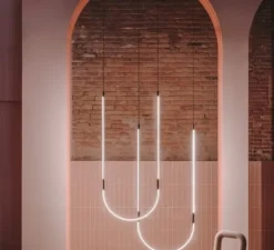 Suspension, Tubs Modular Double Arch, noir, LED, dim, 3000K, 6118 lm, L120cm, H350cm - LEDS C4