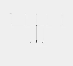 Suspension, Tubs Modular Lineal &track With 3 Pendants with Honeycomb, noir, LED, dim, 3000K, 1696 lm, L210cm, H60cm - LEDS C4