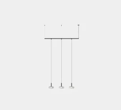 Suspension, Tubs Modular Track With 3 Pendants with Disc, noir, LED, dim, 3000K, 192 lm, L100cm, H130cm - LEDS C4