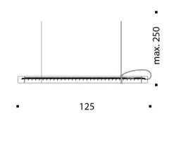 Suspension, Tubular, rouge, LED, 3000K, 1647lm, L125cm, H6cm - Ingo Maurer
