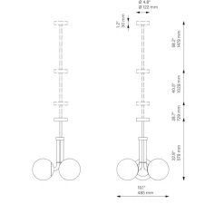 Suspension, Tubular SM, Laiton laqué bruni, Ø48,5cm, H57,9cm - Schwung