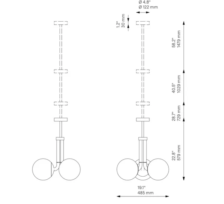 Suspension, Tubular SM, noir mat, Ø48,5cm, H57,9cm - Schwung