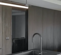 Suspension, Tubus, laiton noirci, PLA fibre carbone, LED, 2700K, 1000lm, L100cm, H120cm - Contain