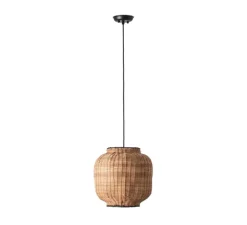 Suspension, Tupai, noir, rotin, Ø16,8cm, H29cm - Faro